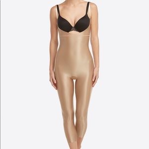 NWT Suit Your Fancy Open-Bust Catsuit by SPANX •Color: Broadway Beige • Sz: L